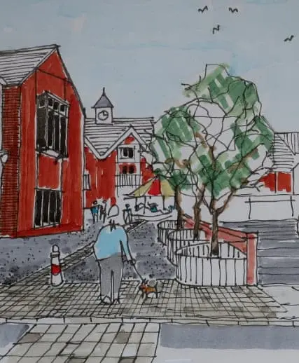 Drawing of the town